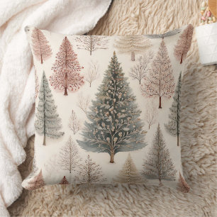 Winter Trees - Rustic Holiday Forest (2) Cushion