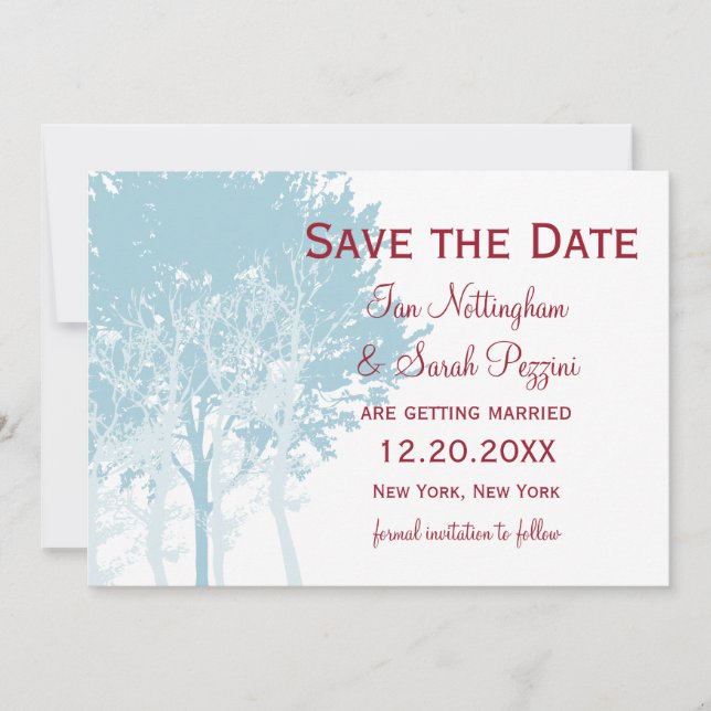 Winter Trees Save the Date Wedding (Front)