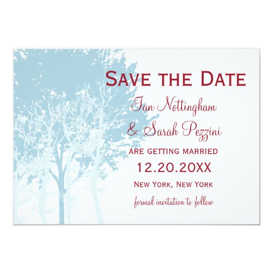 Winter Trees Save the Date Wedding Card
