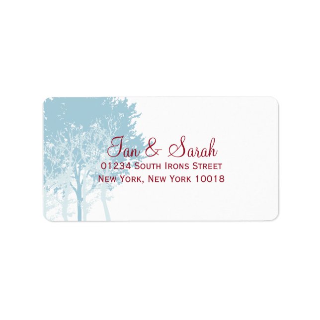 Winter Trees Wedding Label (Front)