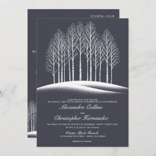 Winter Trees with Details Wedding Invitation