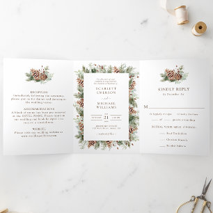 Winter Trifold Wedding Invitation