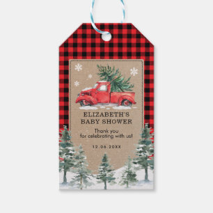 Winter Truck Christmas Holiday Baby Thank You Gift Tags
