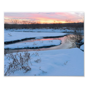 Winter Twilight at Wildlife Refuge Photo Print