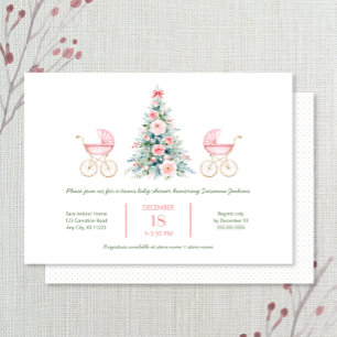 Winter twin girls Baby Shower Invitation