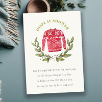 Winter Ugly Sweater Red Green Display Baby Shower