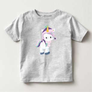 Winter Unicorn, Cute Unicorn, Magic Unicorn, Hat Toddler T-Shirt