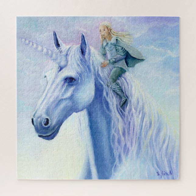 Winter Unicorn Elf Rider Jigsaw Puzzle (Vertical)