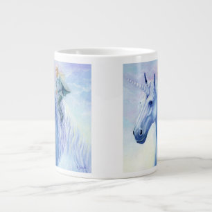 Winter Unicorn Elf Rider Large Coffee Mug
