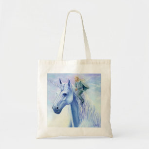 Winter Unicorn Elf Rider Tote Bag