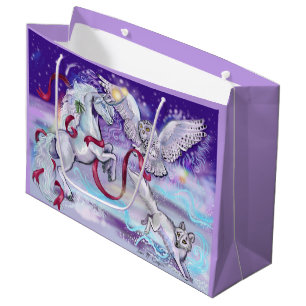 Winter Unicorn Fantasy Large Gift Bag