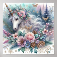 Winter Unicorn Magical Scene 1