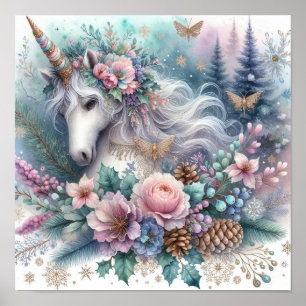 Winter Unicorn Magical Scene 1 Poster