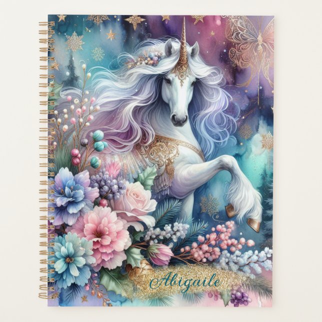 Winter Unicorn Magical Scene 4 Planner (Front)