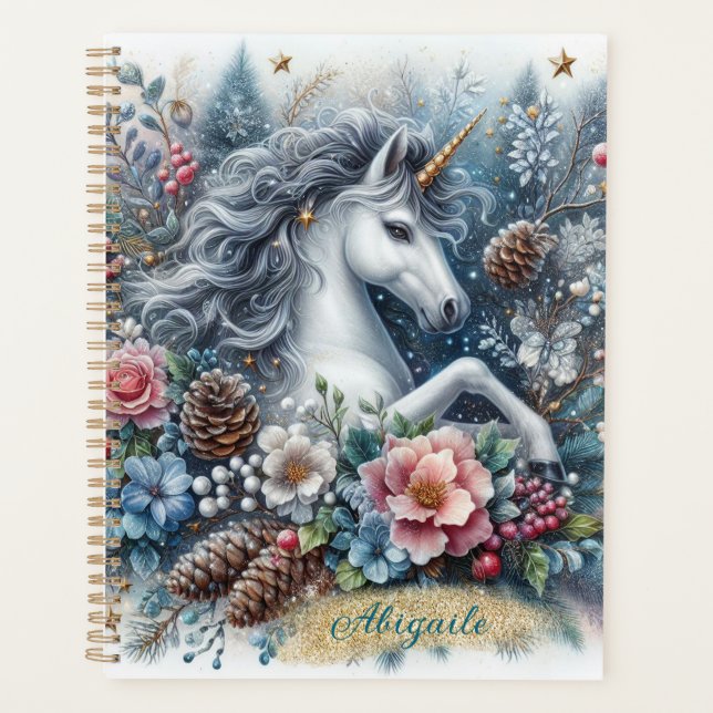 Winter Unicorn Magical Scene 6 Planner (Front)