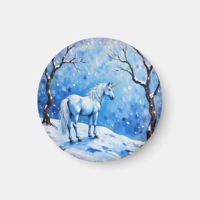 Winter Unicorn Magnet (Front)