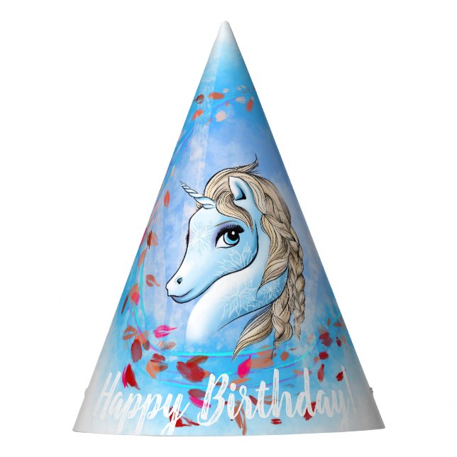 Winter Unicorn Party Hats (Front)