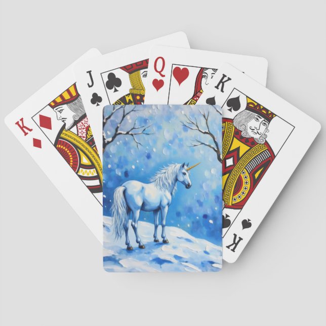 Winter Unicorn Playing Cards (Back)