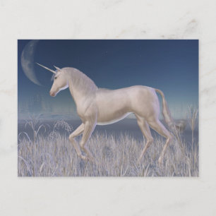Winter Unicorn - running Postcard