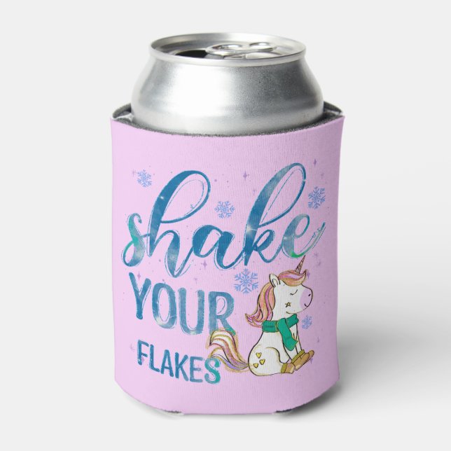 Winter Unicorn | Shake Your Flakes | Fun & Festive Can Cooler (Can Front)