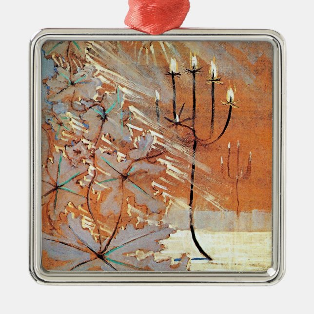 Winter (V) famous painting, Metal Ornament (Front)