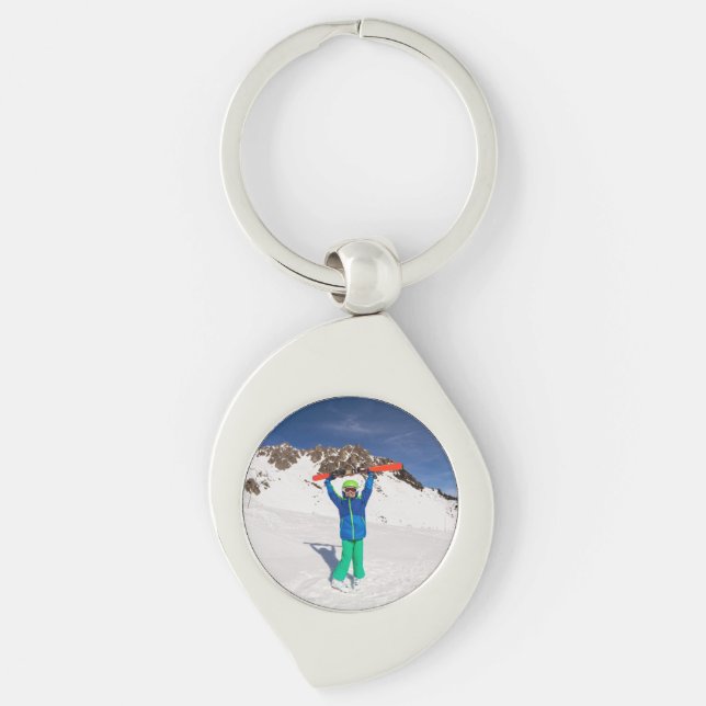 Winter Vacation Photo Key Ring (Front)