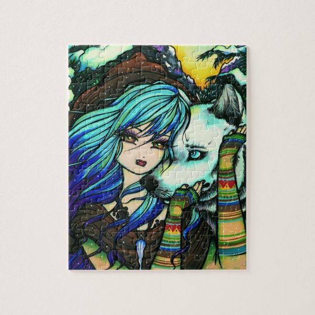 Winter Vampire White Christmas Fantasy Art Jigsaw Puzzle (Vertical)