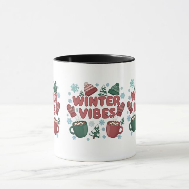 Winter Vibes" 2D puff Mug (Center)