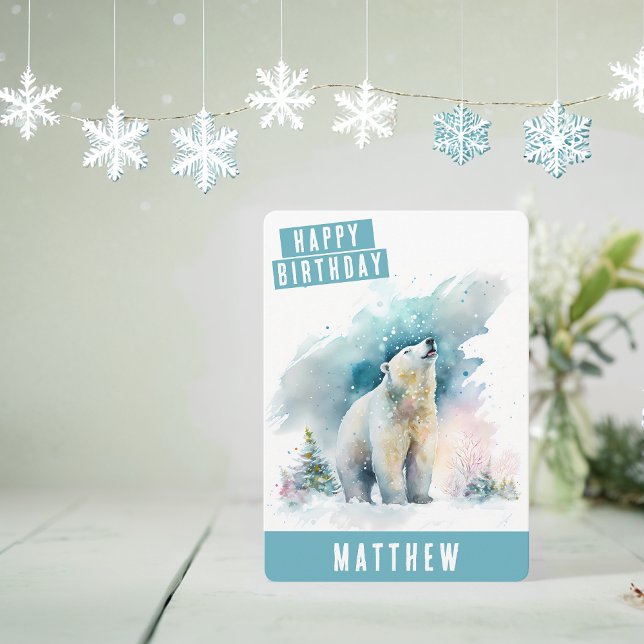 Winter vibes Bear Birthday Card (Creator Uploaded)