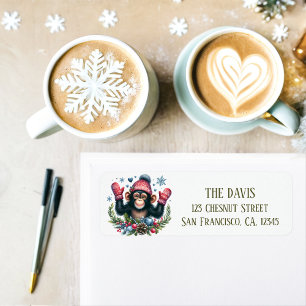 Winter Vibes Chimpanzee - Return address  Label
