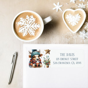 Winter Vibes Cow - Return address  Label