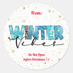 Winter Vibes Customise Classic Round Sticker