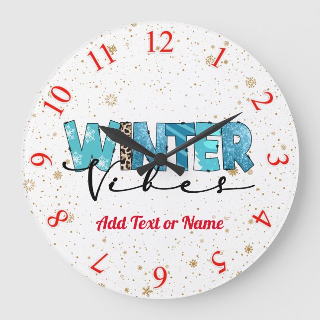 Winter Vibes Customise Large Clock (Front)