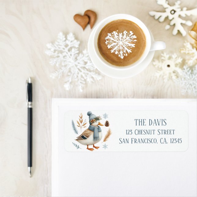 Winter Vibes Duck - Return address  Label (Creator Uploaded)