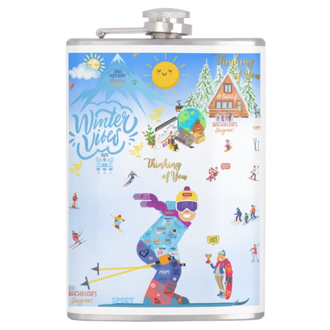 Winter Vibes Hip Flask (Front)