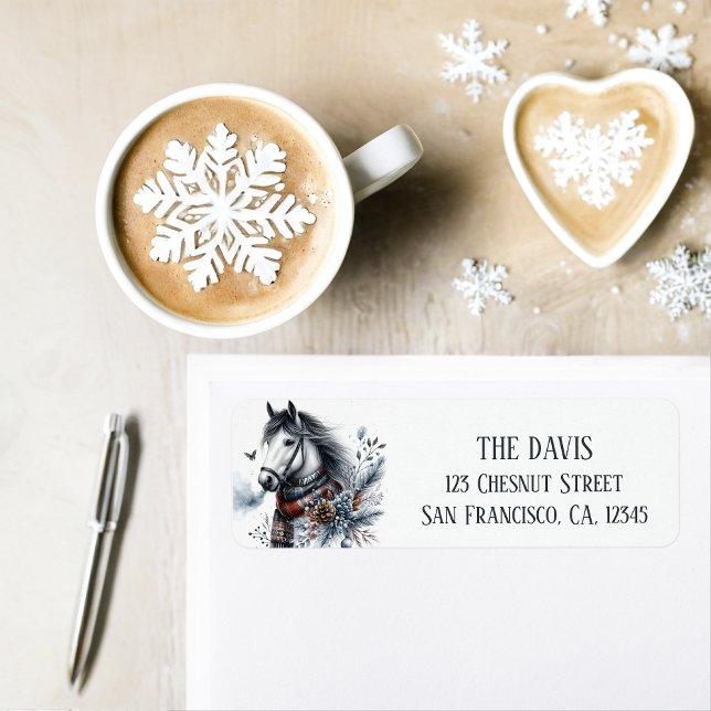 Winter Vibes Horse - Return address  Label (Creator Uploaded)