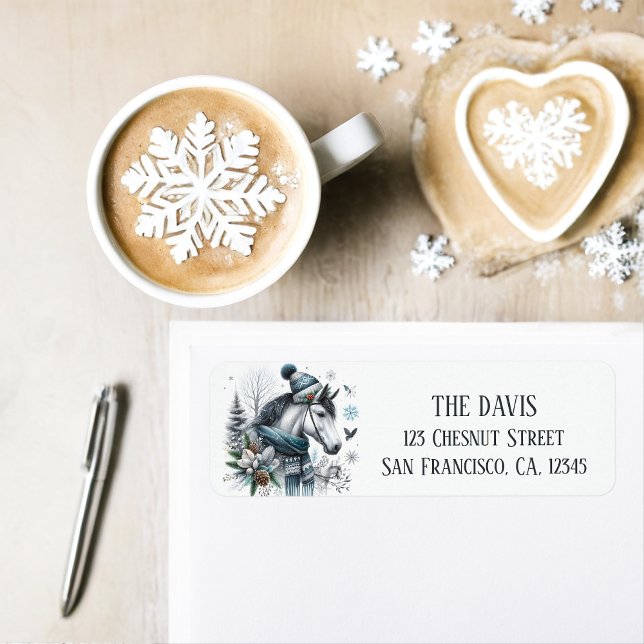 Winter Vibes Horse - Return address  Label (Creator Uploaded)