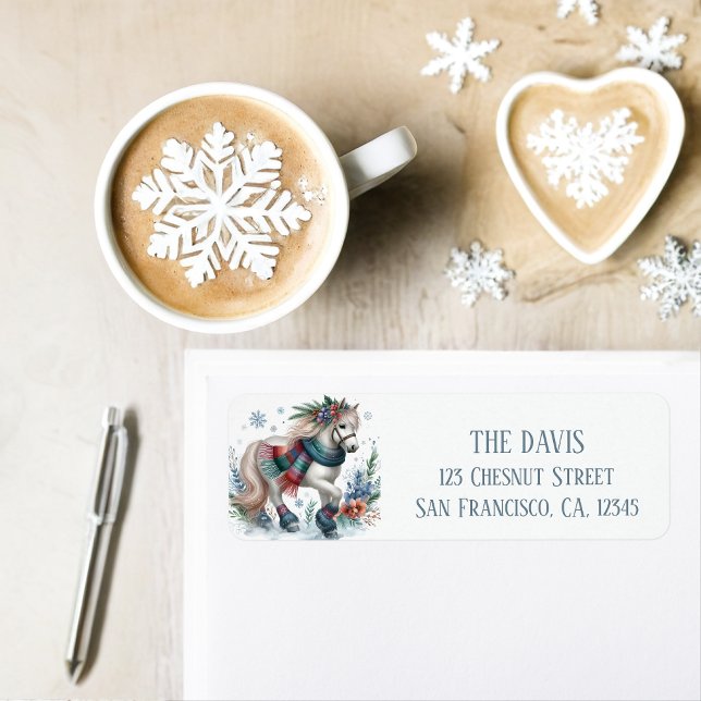 Winter Vibes Horse - Return address  Label (Creator Uploaded)