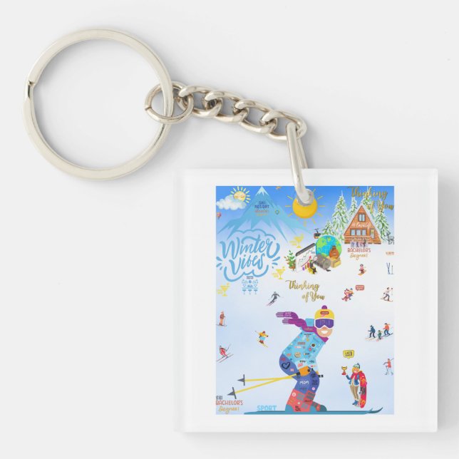 Winter Vibes Key Ring (Front)