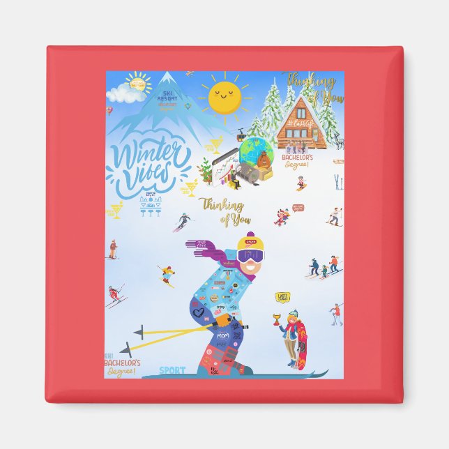 Winter Vibes Magnet (Front)