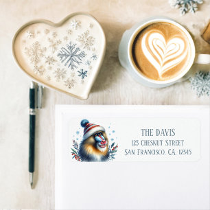 Winter Vibes Mandrill Monkey - Return address  Label