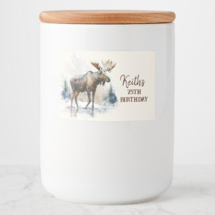 Winter Vibes Moose - Birthday Food Label