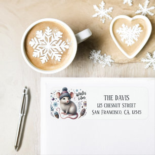 Winter Vibes Mouse - Return address  Label