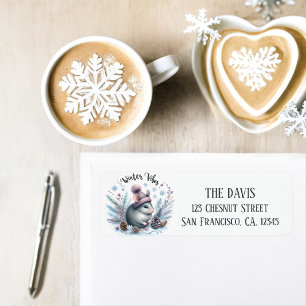 Winter Vibes Mouse - Return address  Label