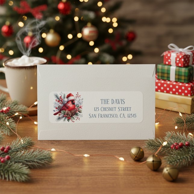 Winter Vibes Northern Cardinal - Return address  Label (Creator Uploaded)