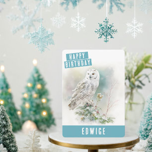Winter vibes Owl Birthday Card
