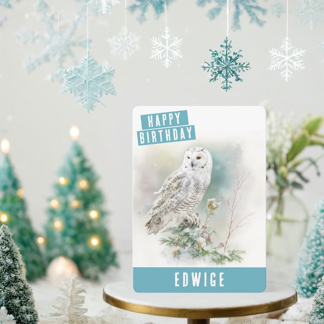 Winter vibes Owl Birthday Card (Creator Uploaded)