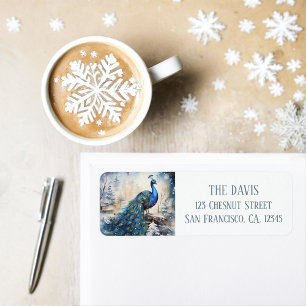 Winter Vibes Peacock - Return address  Label