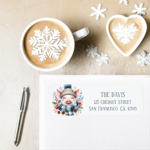 Winter Vibes Pig - Return address  Label