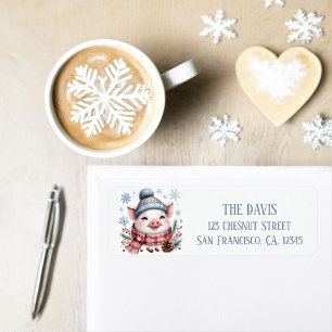 Winter Vibes Pig - Return address  Label